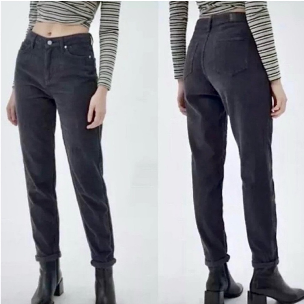 Urban Outfitters BDG High Rise Mom Corduroy Trouser Pants in Gray